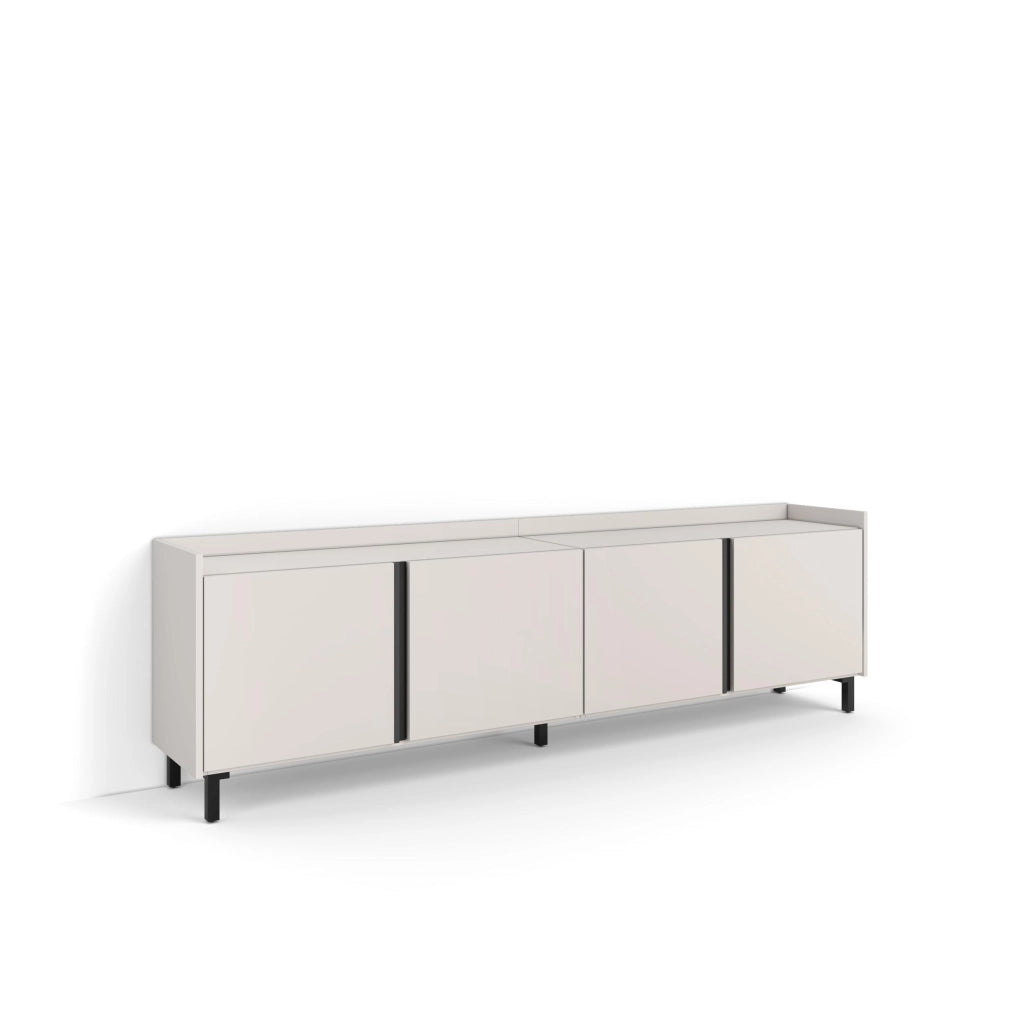 Mobile TV Soggiorno, 207x61x35 cm, Per TV fino a 80", Design industriale, Beige