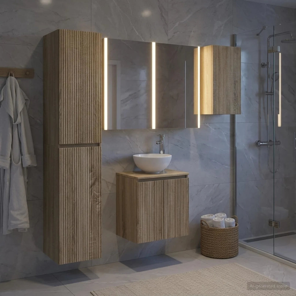 Set di Armadi da Bagno 5 pcs Rovere Sonoma 53 x 15,5 x 70 cm 3407305