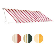 Tenda da Sole con Manovella a Barra Quadra per Balcone Eco Colore: Rigato Verde/Bianco, Formato: 3 x 2 m
