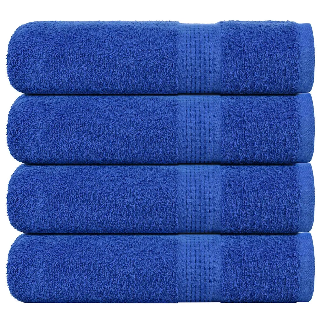 Asciugamani Doccia 4 pz Blu 70x140 cm 360 g/mÂ² 100% Cotone