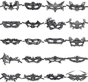 Maschera da Carnevale - Aspetto Elegante - Felpa Nera - Accessorio da Festa - 20 Pezzi