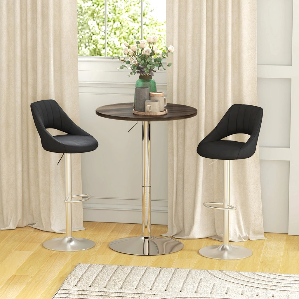 Tavolo da pranzo rotondo allungabile per 2 persone ¨C zephmum ¨C legno noce 60x60x91 cm