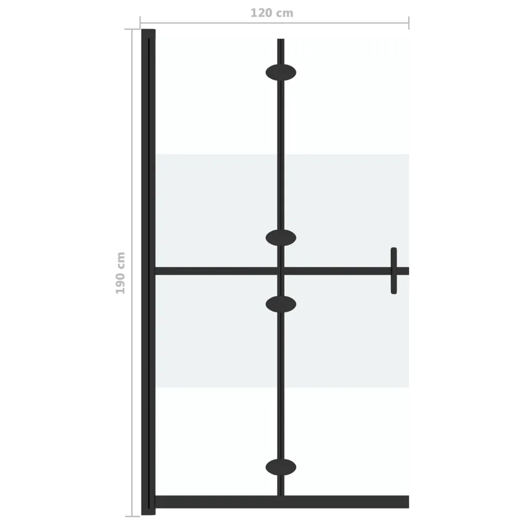 Parete per Doccia Walk-in Pieghevole in Vetro ESG 120x190 cm CFW7452004