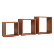 Mensole a cubo da parete set di 3 pz componibile colore Ciliegio mod. InCubo
