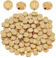 Kralen 150 pezzi - Ronde Kralen piane - Spacer Kralen a doppia faccia - Kralen metalliche - Fai da te gioielli - Finitura dorata