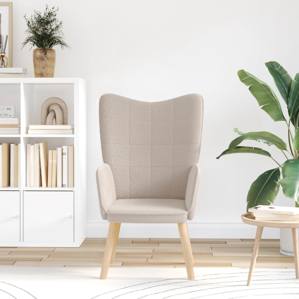 Poltrona rilassante  Grigio chiaro in tessuto simile alla lana riccia