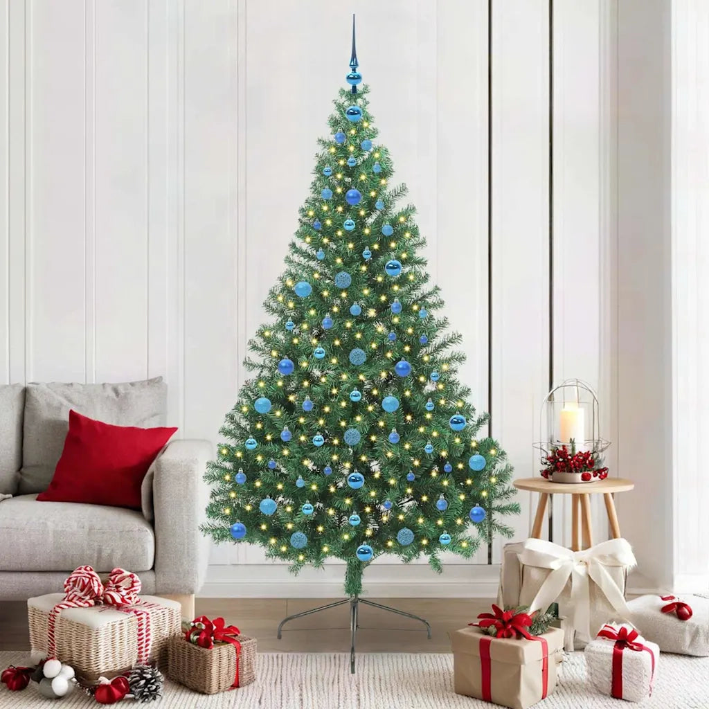Albero di Natale | Decorazioni natalizie artificiale con luci integrate Verde 210 cm