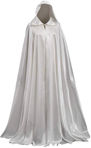 Mantello da Sposa completo, capuchino, abito da teatro medievale/rinascimentale, unisex, tessuto seta, 136 cm, cappuccio.