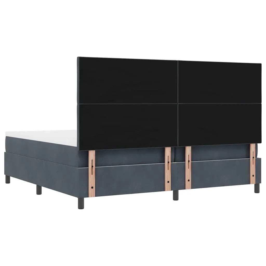 Letto a molle con testiera Grigio scuro 200 x 200 cm Velluto 3344601