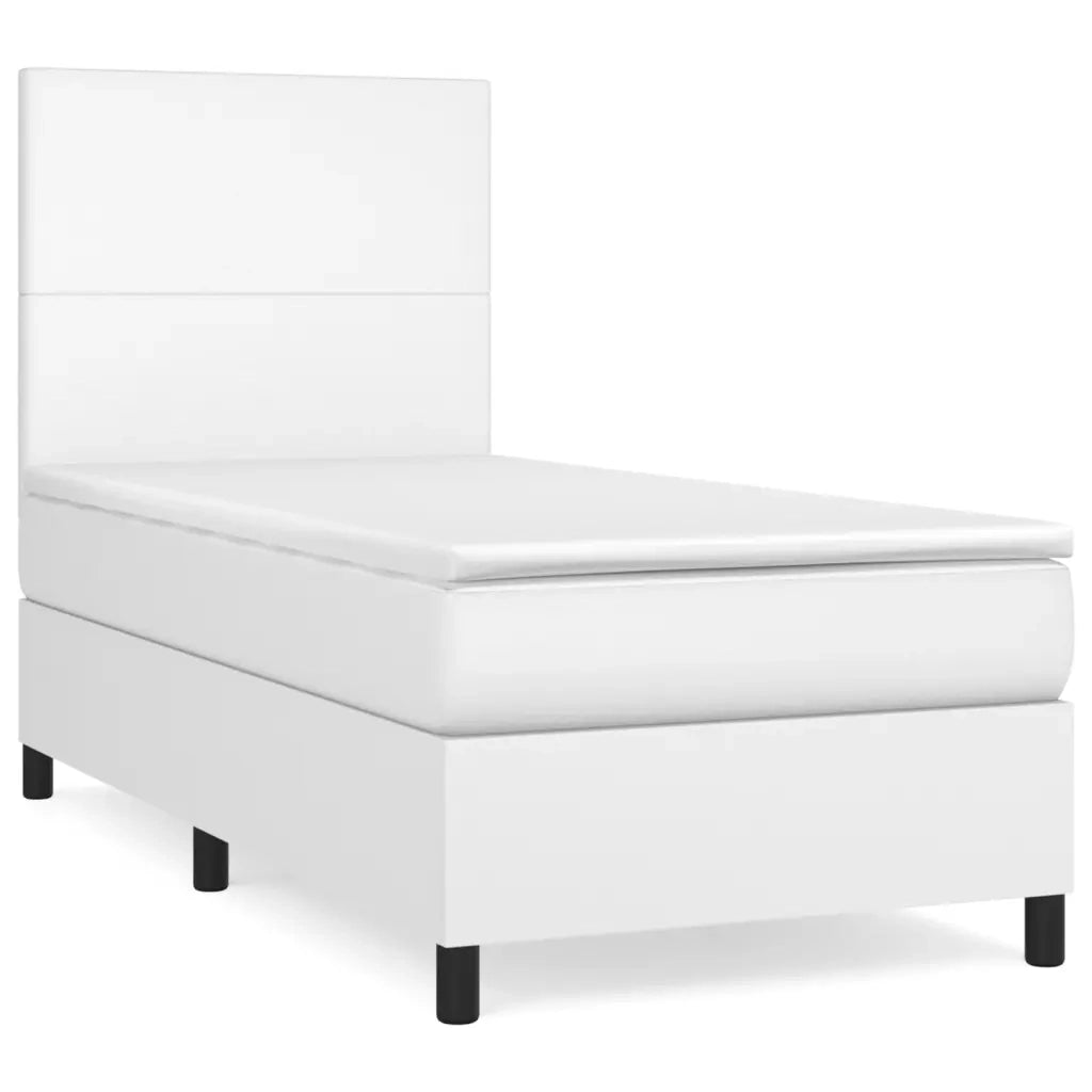 Giroletto a Molle con Materasso Bianco 90x190 cm in Similpelle 3142696