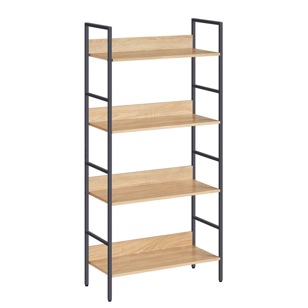 Libreria Industrial Sonoma a 4 Ripiani in Rovere e Acciaio