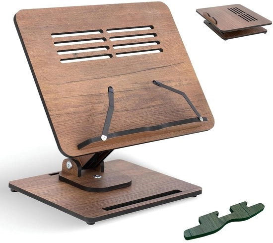 Supporto per libri - Houdere per libri in legno - Regolabile - 1 pezzo