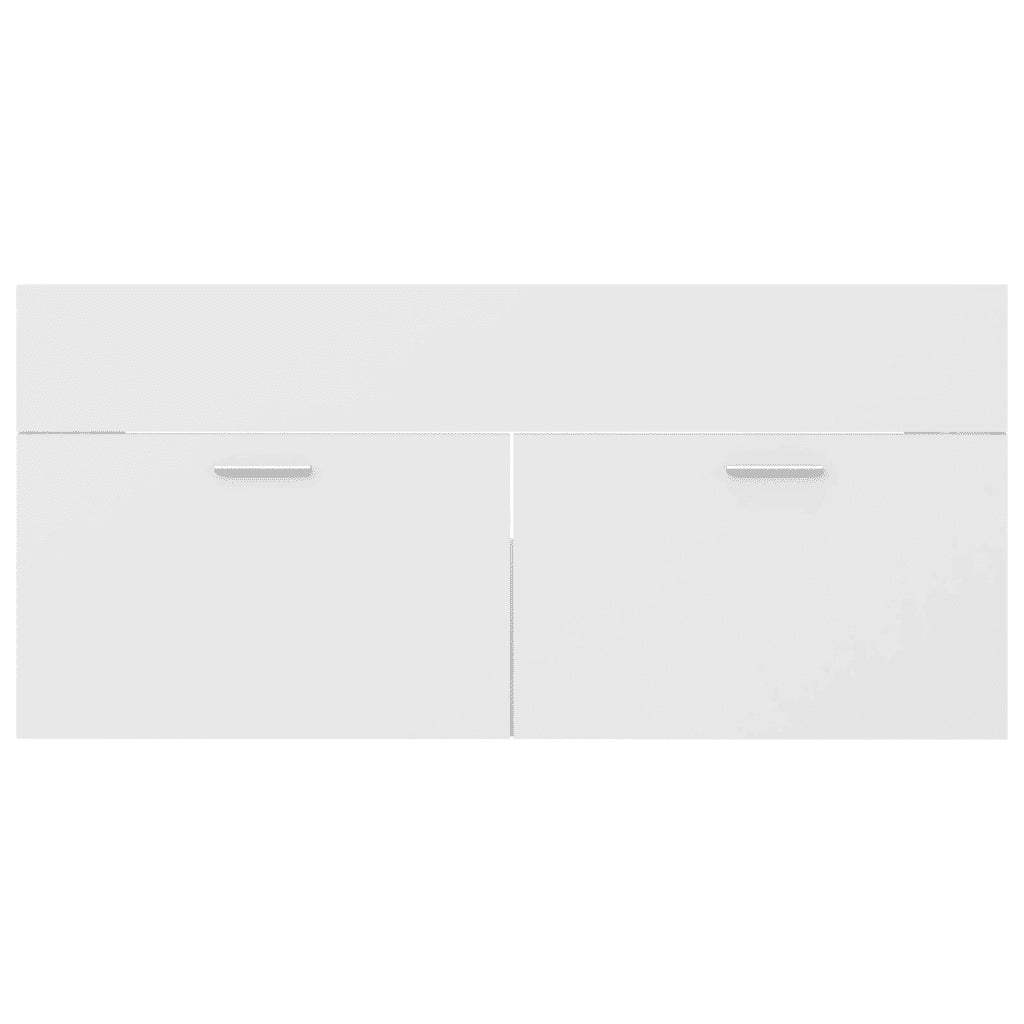 Mobile Lavabo-Armadietto da bagno Bianco 100x38,5x46 cm in Legno Multistrato