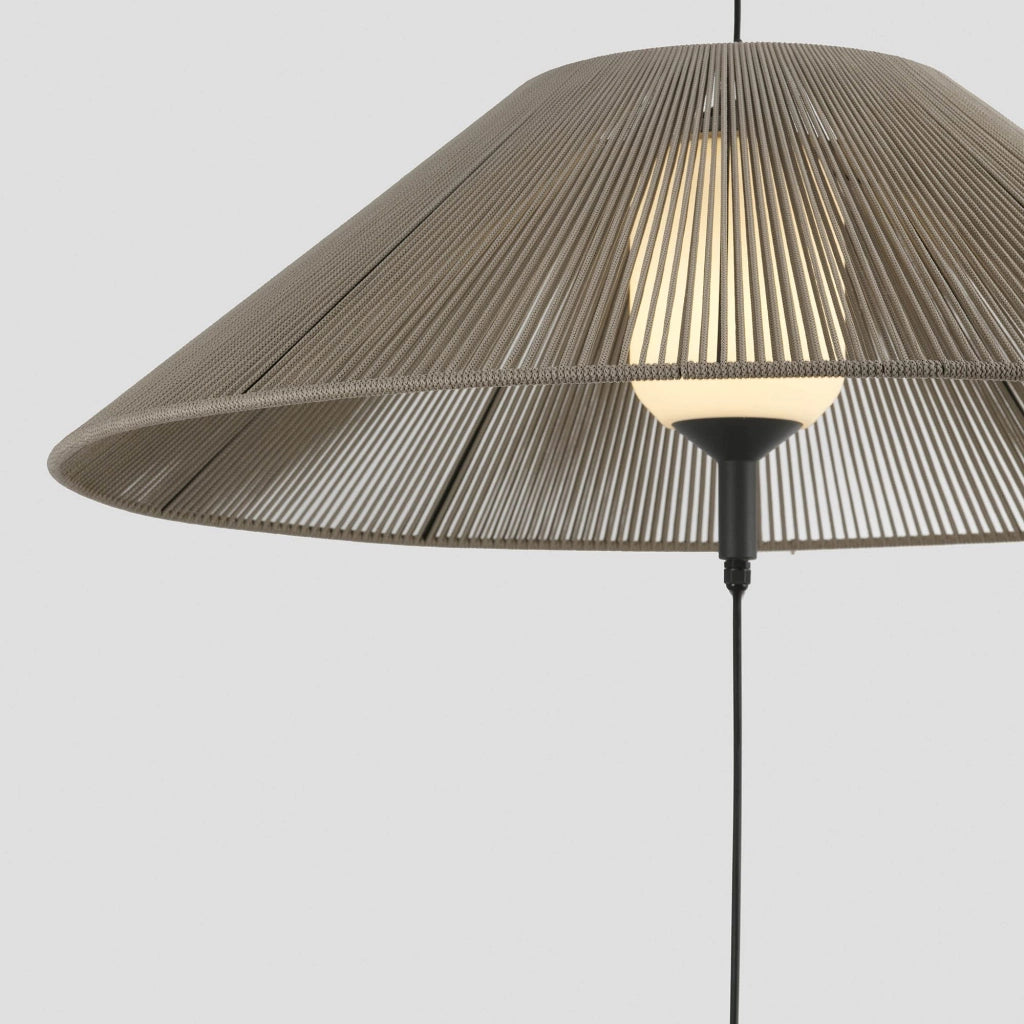 FARO BARCELONA 71584-10 - Saigon out C100 Lampada Portatile e Sospensione Grigia/Beige Hole cap