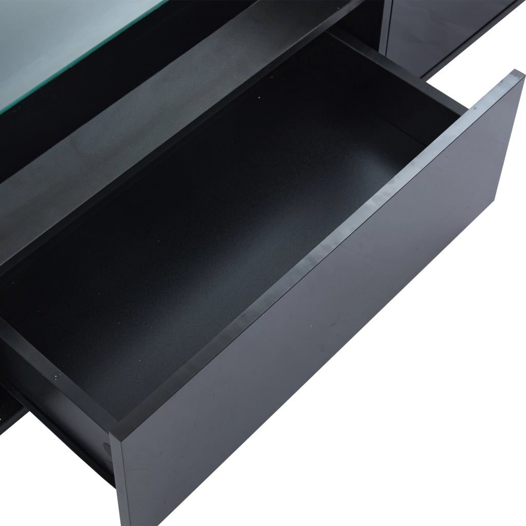 Mobile TV LED Lucido ¨C MINIMAL ¨C Nero, 2 Cassetti, Soggiorno, fino a 70 Pollici