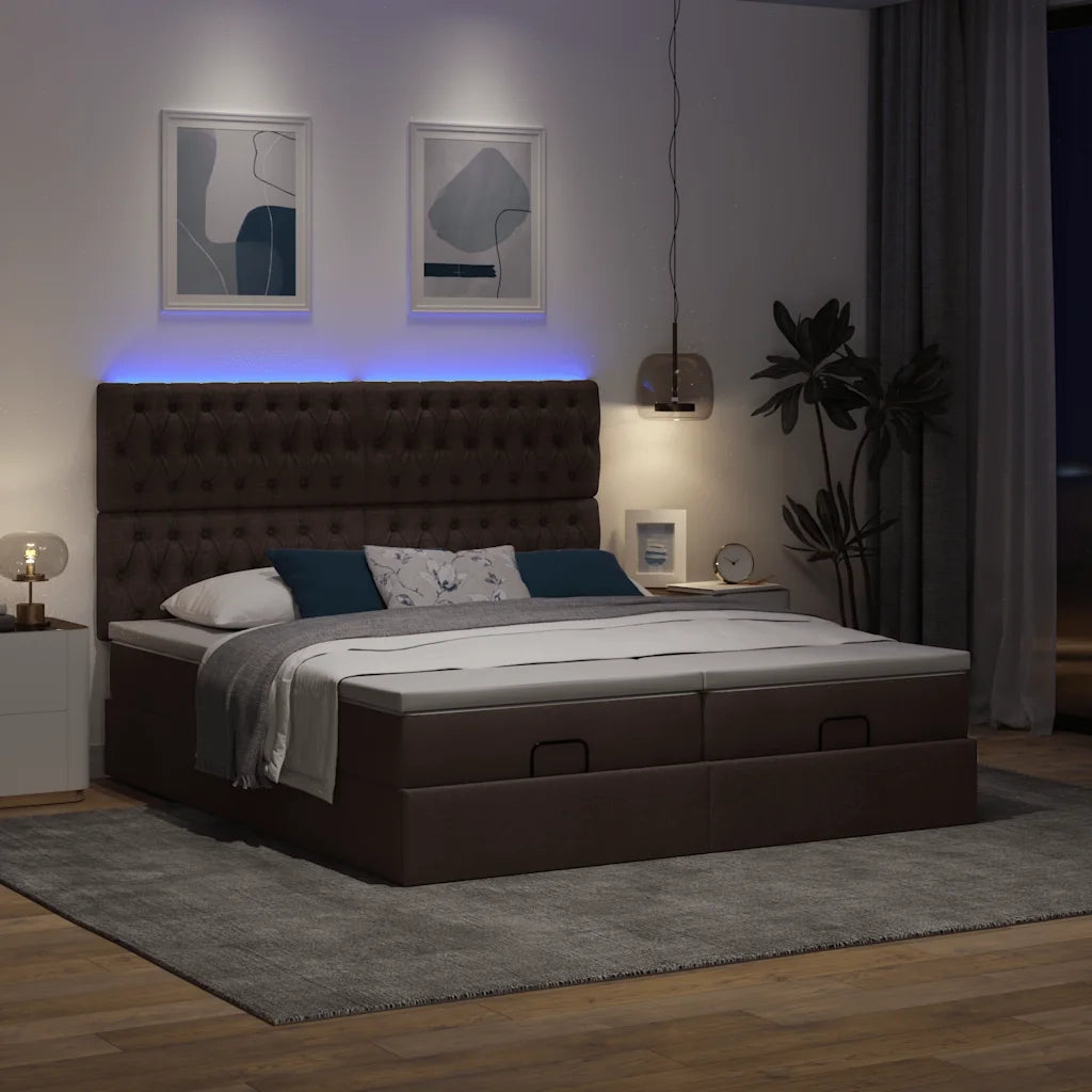 vidaXL Struttura Letto Pouf con Materassi 180x200 cm in Tessuto