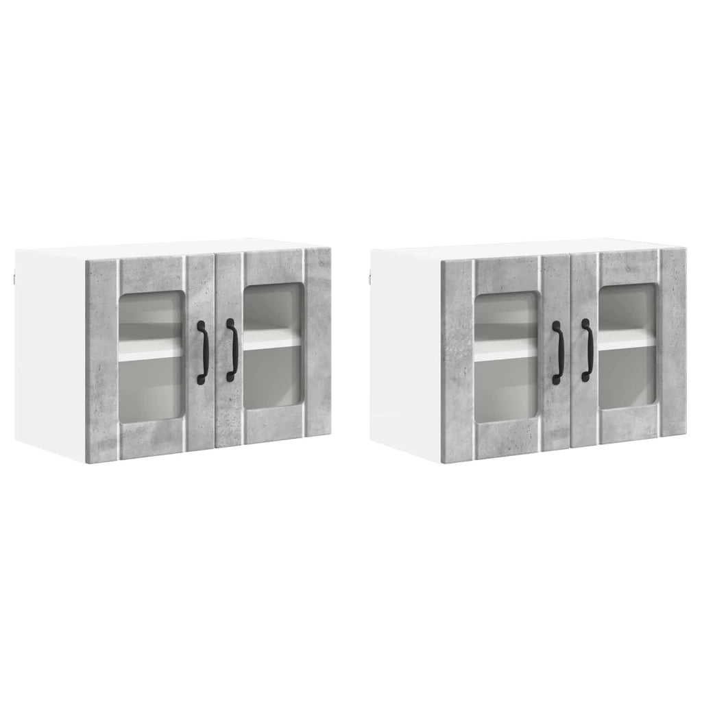 Mobile in vetro da parete LUCCA 2 pcs Grigio Cemento