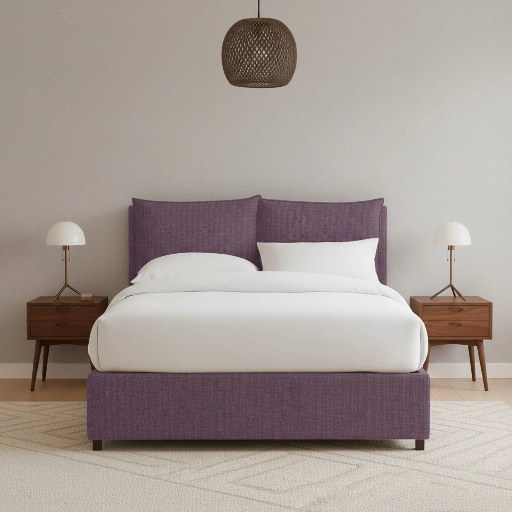 Falmouth, Letto Piazza e Mezza Sfoderabile Made in Italy, Viola Lilla