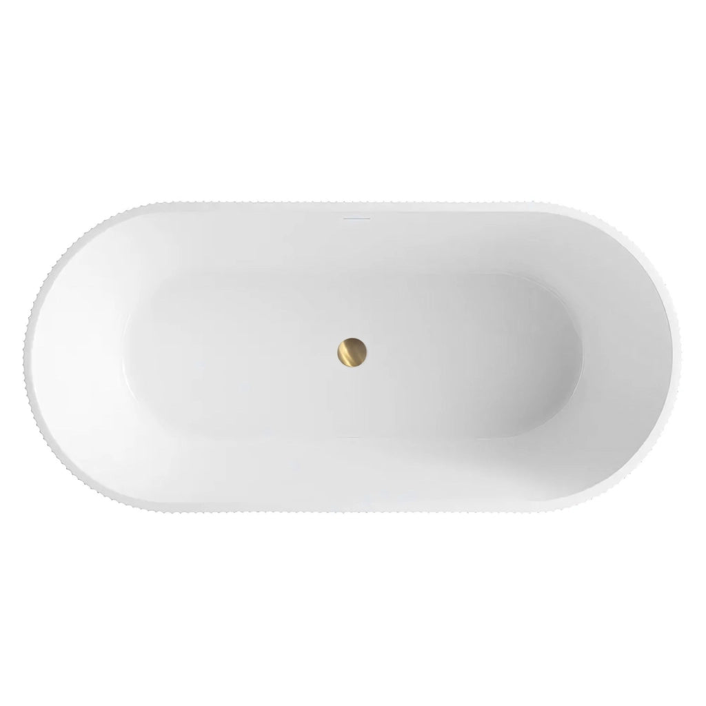 Vasca Da Bagno Freestanding In Acrilico Ofelia 170 Copritappo bianco