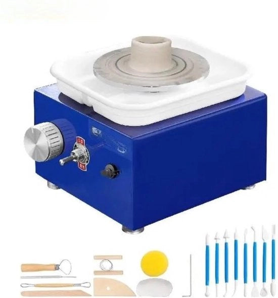 Tavolo da ceramista - Tavolo da modellatore - Tavolo da ceramista con manovella - Manovella per ceramista - Disco per modellatore - Disco per ceramista - Disco per ceramista con manovella - Argilla - Strumento per ceramica - 300 giri al minuto