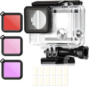Protezione acquatica per azione con 3 filtri colori e 12 accessori anticondensa per Hero 4 & 3+