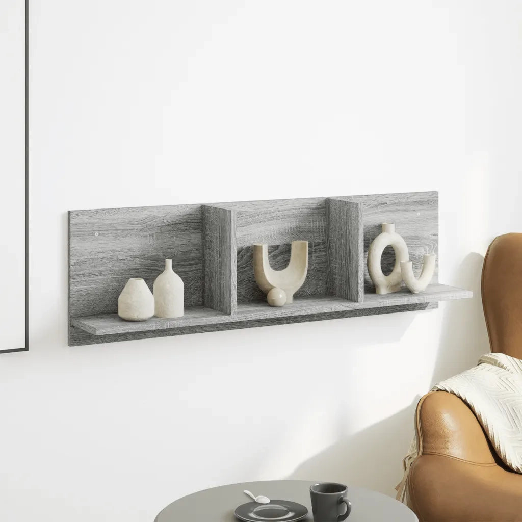 vidaXL Mobile a Parete 100x16,5x30 cm Grigio Sonoma in Truciolato