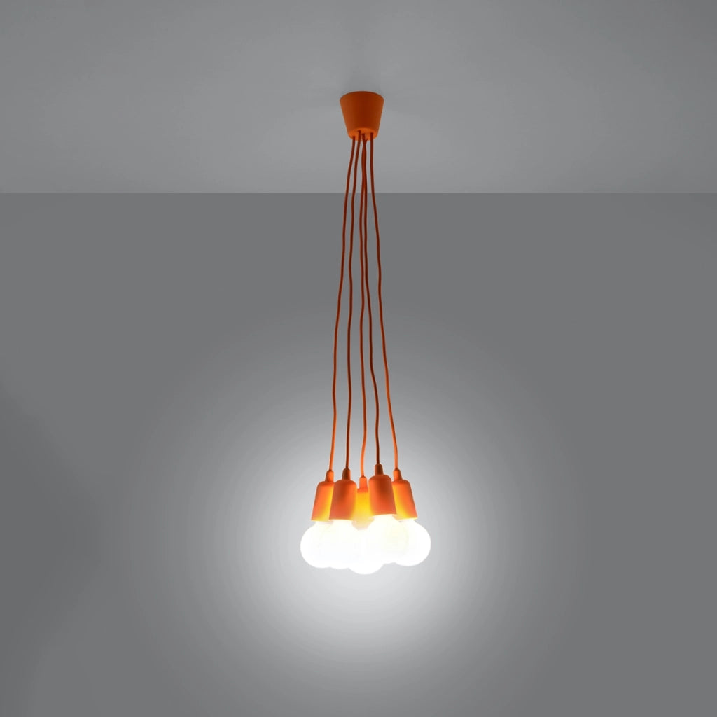 Lampada a sospensione DIEGO 5 arancione