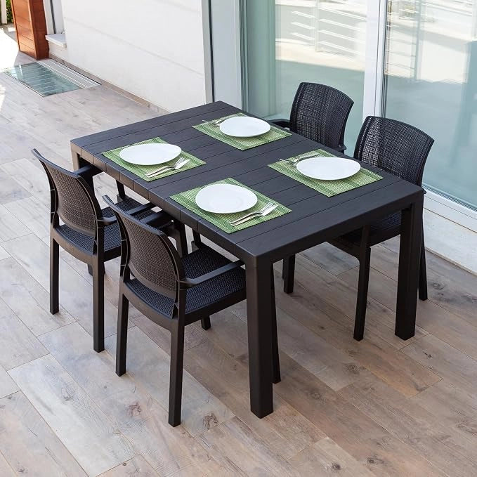 Tavolo da Giardino in Resina Antracite Davide 147 x 88 x 74 cm Toomax