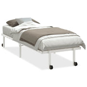 Letto singolo | Letto per adulti | Giroletto senza Materasso Pieghevole Bianco 75x190 cm Acciaio