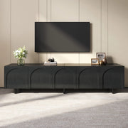 Mobile TV nero 180 cm con 5 ante arcuate e piedi in metallo