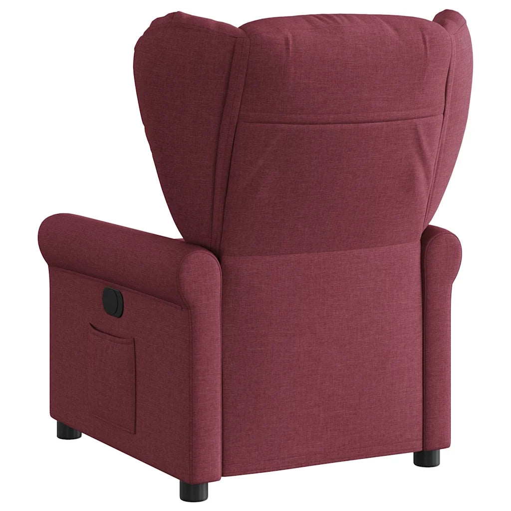 vidaXL Poltrona Elettrica Reclinabile Rosso Vino in Tessuto