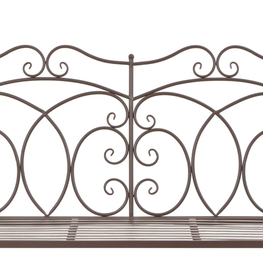 Panca da giardino mobili da esterno per patio terrazza 104 x 83 x 89 cm ferro marrone anticato 02_0011149