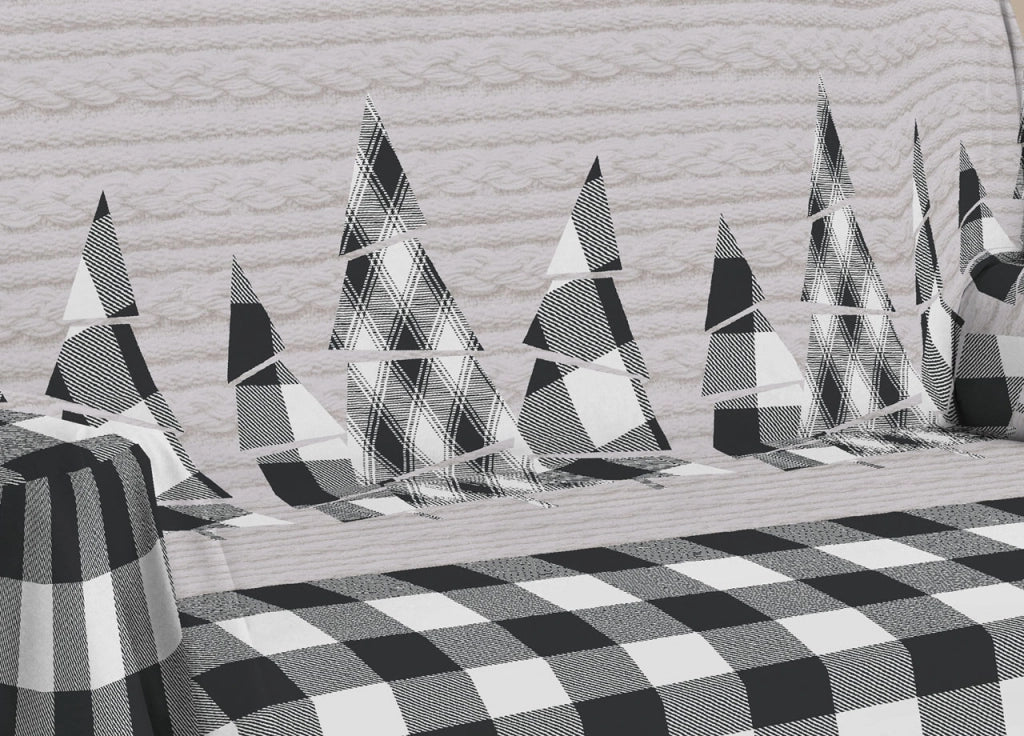 Telo Arredo Multiuso Linea Pensieri Delicati In Cotone Disegno Canada - Matrimoniale - Grigio