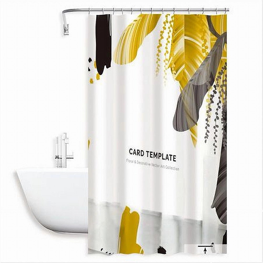 Trade Shop - Tenda Doccia Antimuffa Card Template Impermeabile 180 X 180cm Anelli Bagno 79215 -