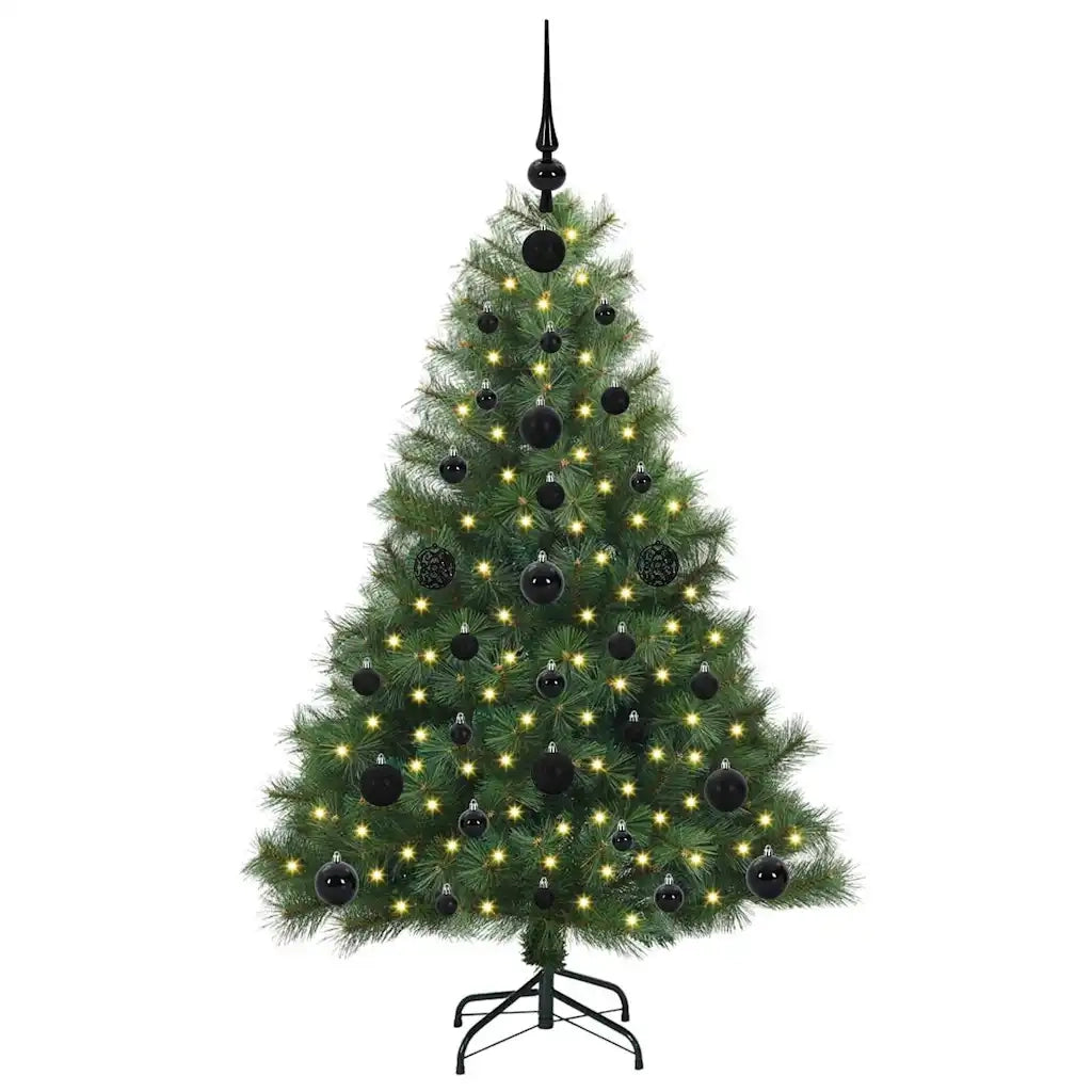 Albero di Natale artificiale con 150 LED Verde 120 cm PE e PVC