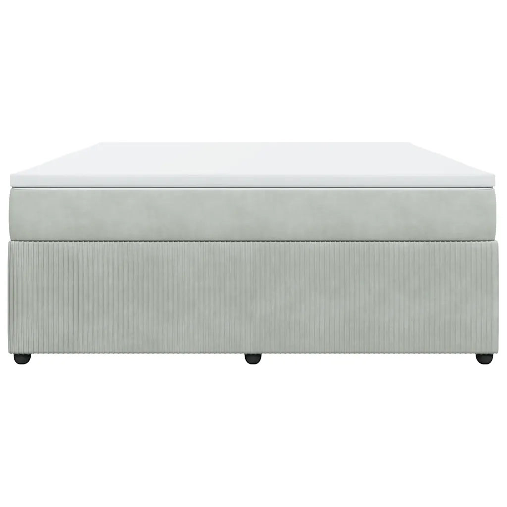 Giroletto a Molle con Materasso Grigio Chiaro 180x200cm Velluto
