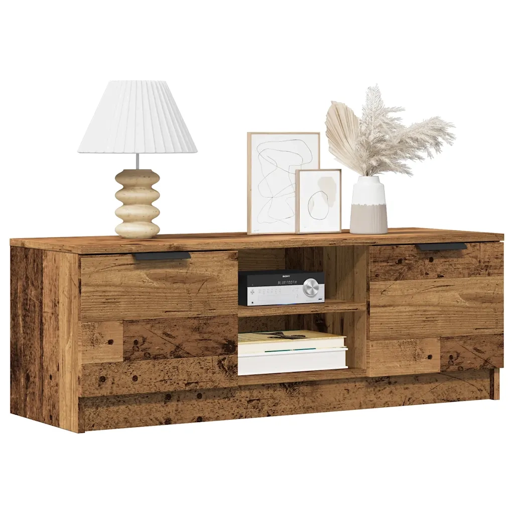 Mobile Porta TV Legno Vecchio 102x35x36,5 cm Legno Multistrato 856858