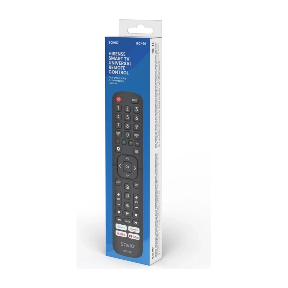 Telecomando universale SAVIO RC-14/ sostituzione per HISENSE, SMART TV