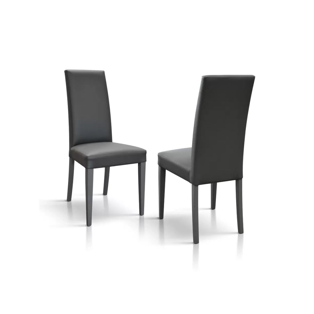 Set 2 sedie moderne legno ecopelle imbottita antracite (1921) - Mobili 2G
