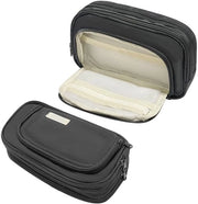 Tas per pennelli e matite - 3 cassettoni - Ripiegabile - Chiusura a cerniera - Materiali scolastici - Borsa per trucco - 21x7x13cm - Cassaforte per pennelli