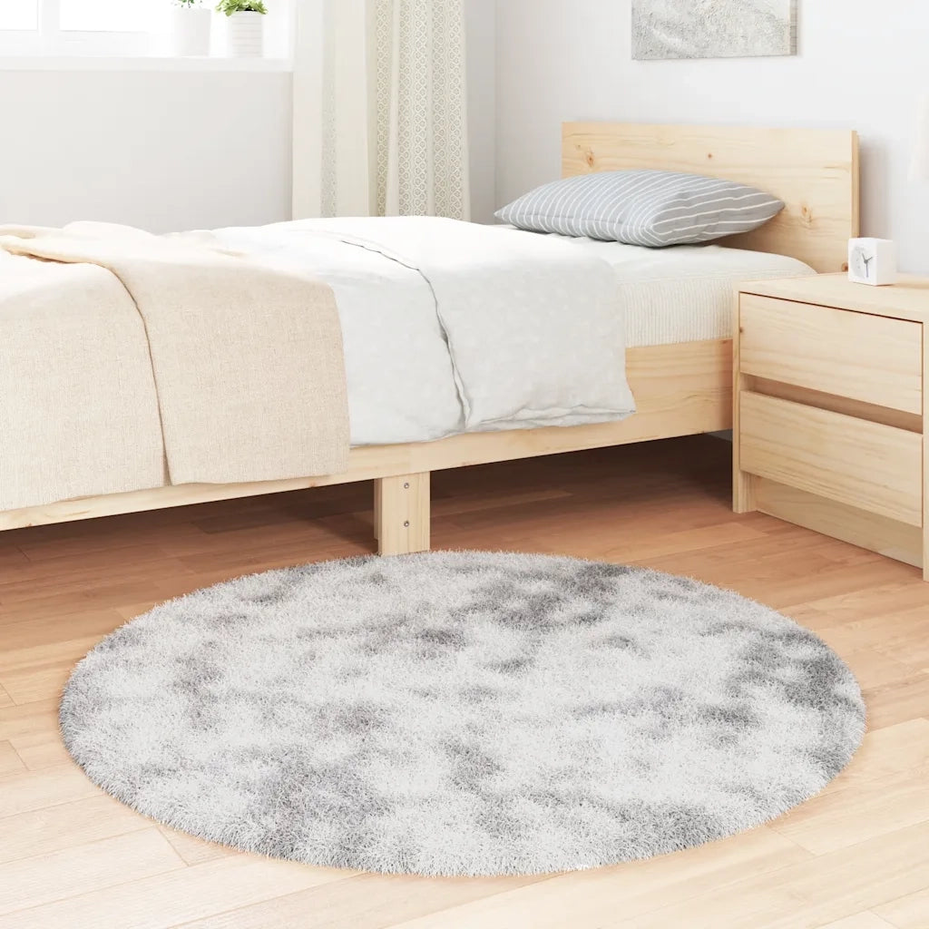 Tappeto Shaggy a Pelo Lungo NAVARRA Grigio Argento 100x100cm 4102900