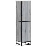 Credenza | Madia | Buffet da pranzo | Armadio da pranzo Grigio Sonoma 35,5x35x139 cm Legno Multistrato Metallo