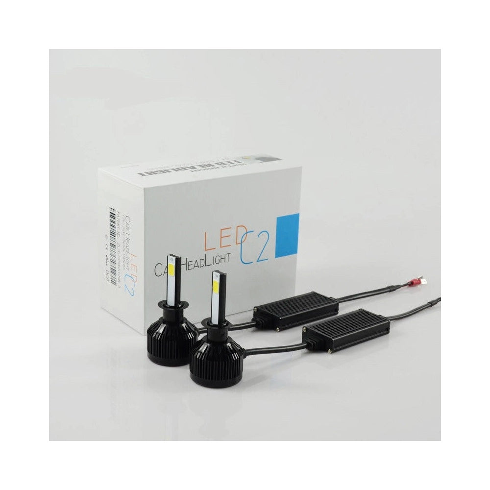 Trade Shop - Fari Led Per Auto C2 H1 Headlight Fari Potenti Con Protezioni In Gomma 3000 Lms -