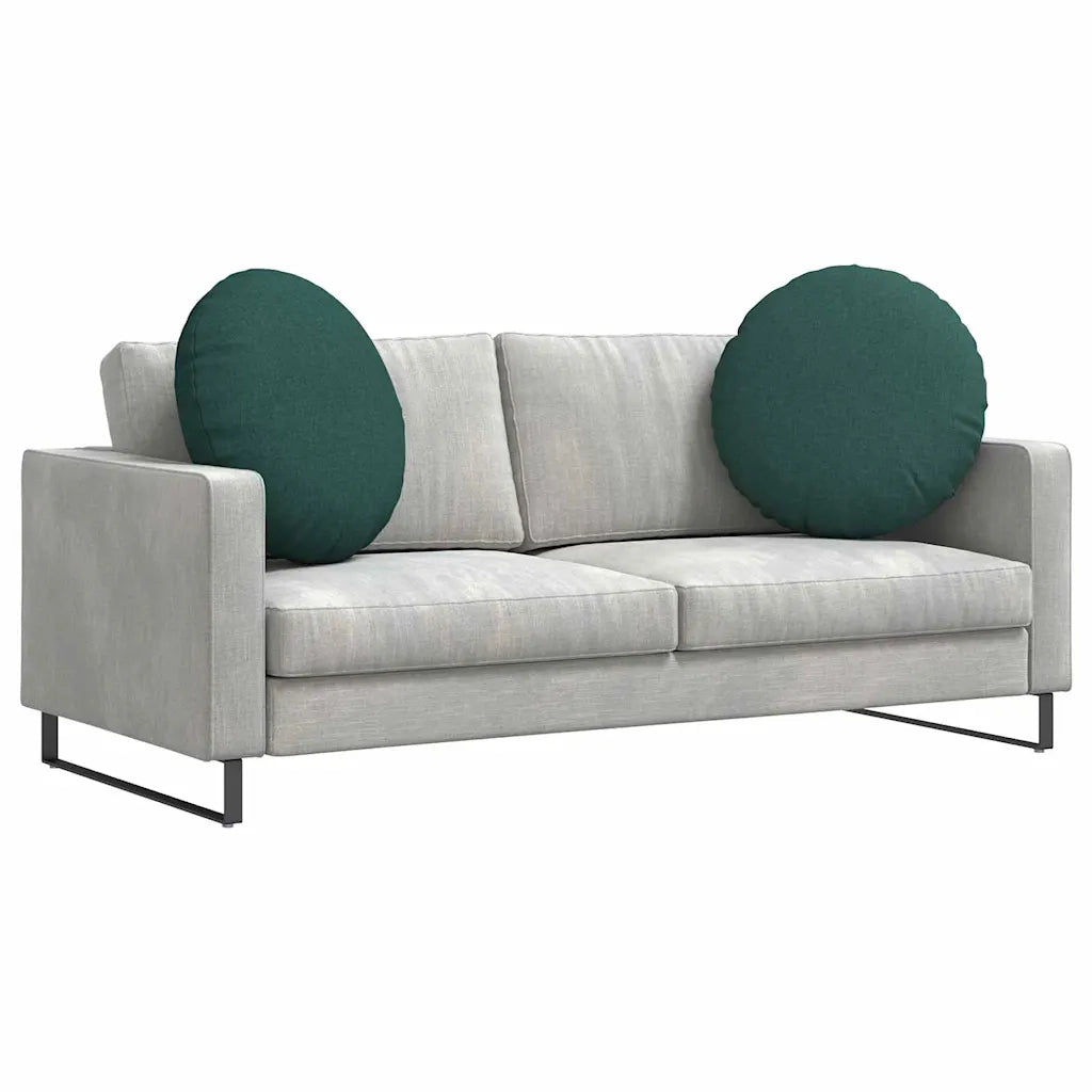 Cuscini per Seduta 2 pcs Verde Scuro Ø60 x 21 cm Tessuto