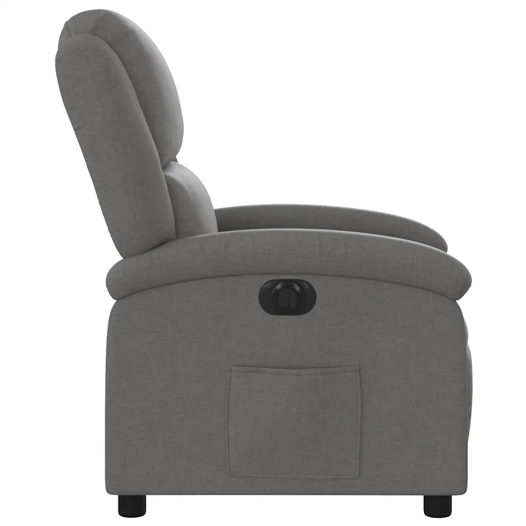 Poltrona | Sedia Relax Elettrica Reclinabile Grigio Scuro in Tessuto