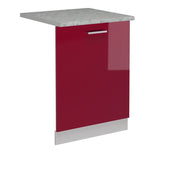 Pannello frontale della lavastoviglie R-Line Rosso lucido/Bianco 60 cm, PL Marmo Vicco