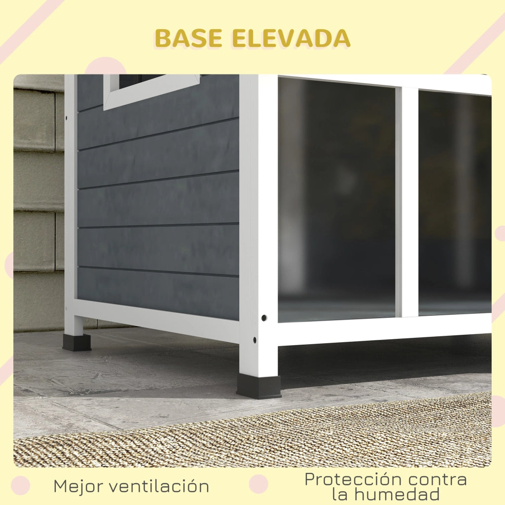 Casetta per Cani Piccoli con Tetto Aprile e Fondo Estraibile ¨C zephmum ¨C 101x66.5x70.5 cm Grigio
