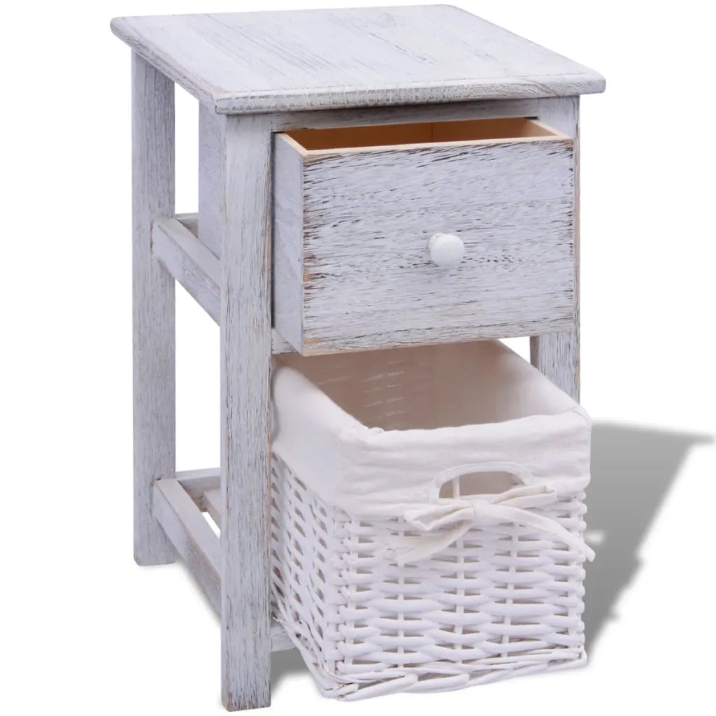 Comodino in Legno Bianco 242866
