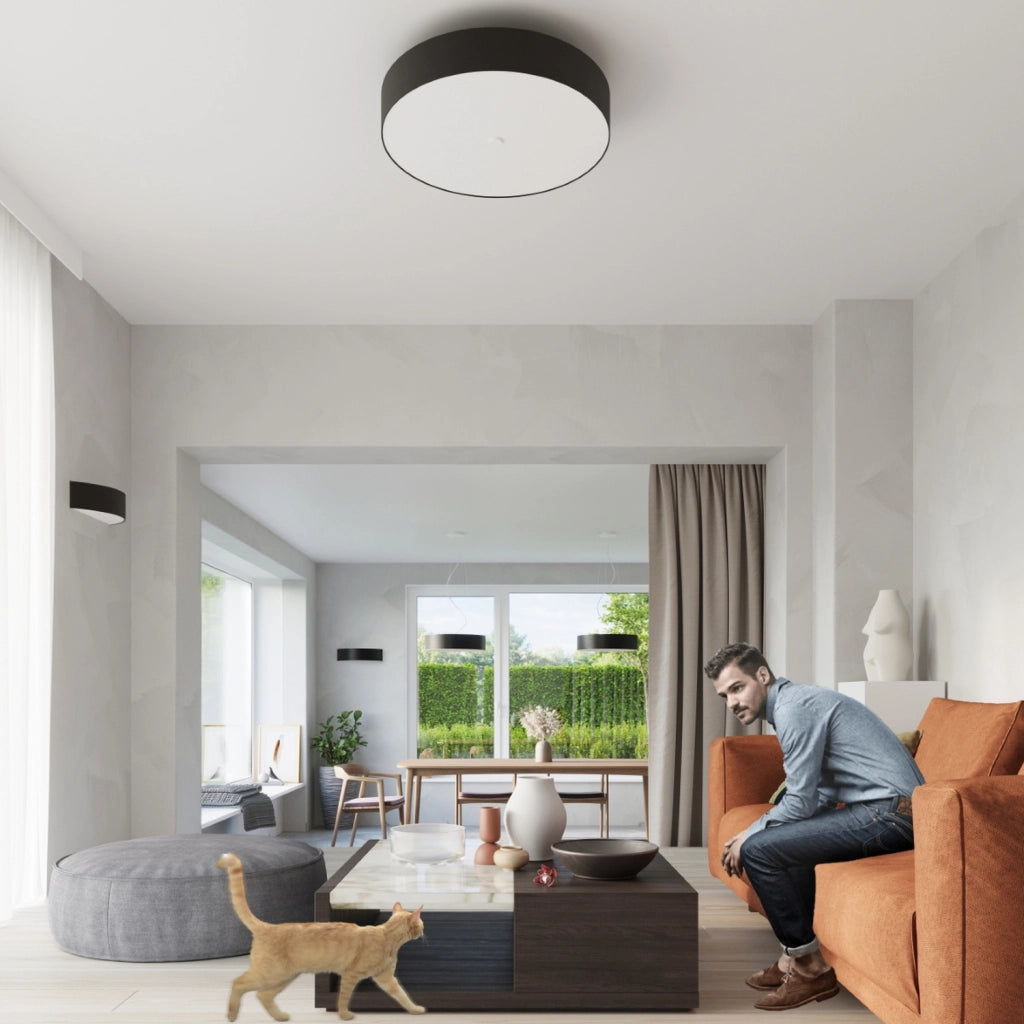 Plafoniera tonda moderna nera Ø60 Gradus 5xE27 Pure Lume
