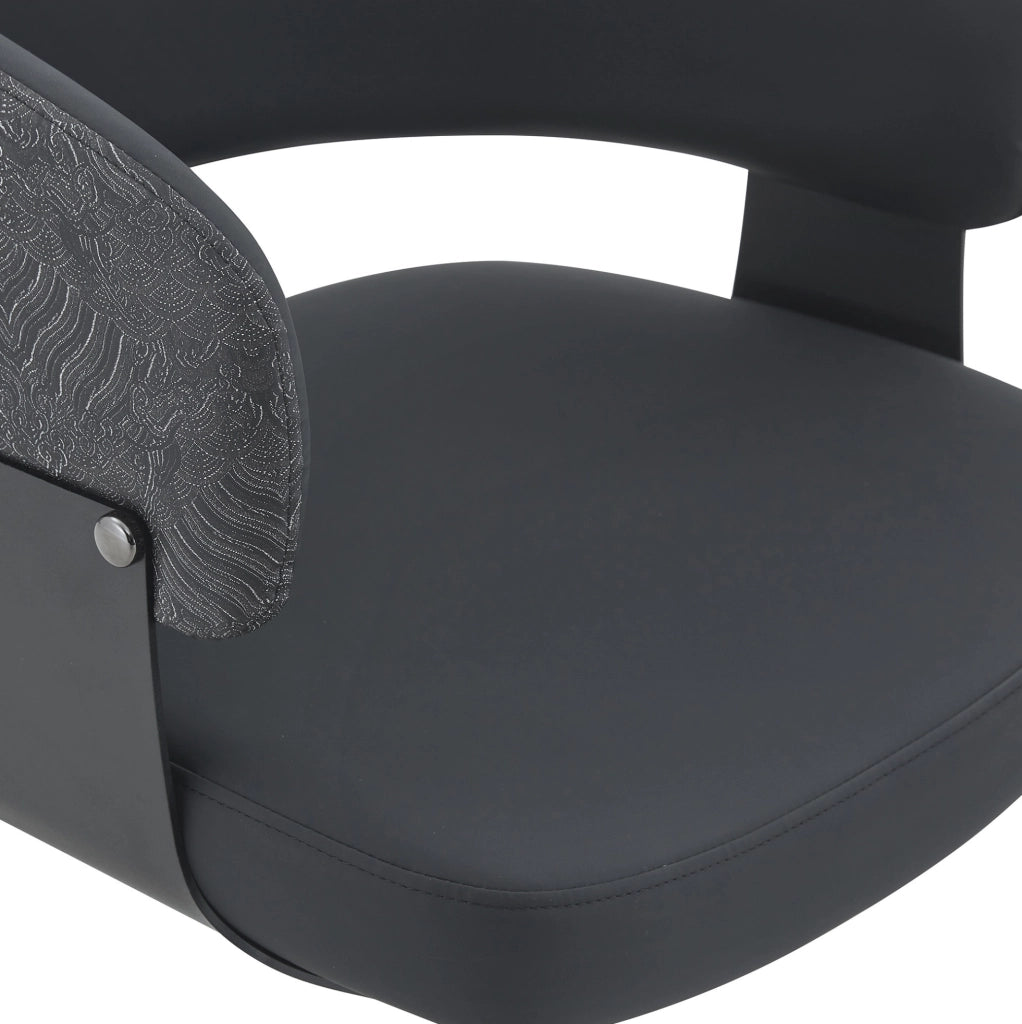 Sedia 96x59.5x40 cm con schienale ergonomico in PU nera